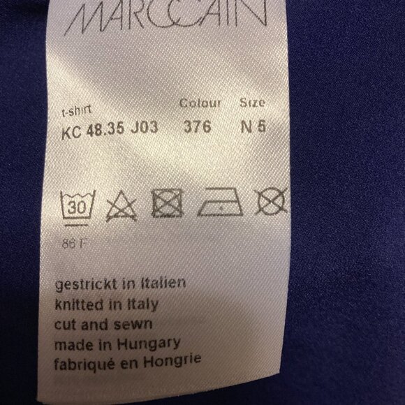 #28 Marc Cain Long Sleeve Blue/Purple Top, Size Medium - Picture 4 of 4